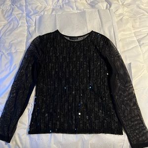 Express Shear Mesh and sequin top